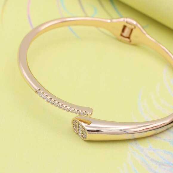 Rose Gold Designer Bangle with Diamond Accents, XPBL0599 - Picture 3 of 12